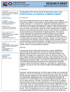 Evaluating the Structural Properties and CostEffectiveness of GrapheneModified Asphalt Research Brief