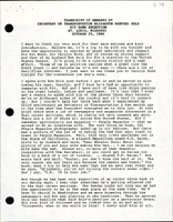 Transcript of Remarks by Secretary of Transportation Elizabeth Hanford Dole Kit Bond Reception