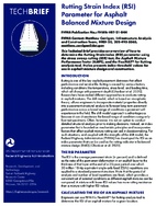 Rutting Strain Index RSI Parameter for Asphalt Performance Engineered Mixture Design tech brief