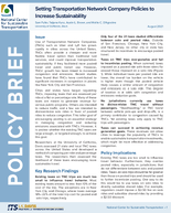 Setting Transportation Network Company Policies to Increase Sustainability Policy Brief