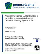 Artificial Intelligence AI for Building a Landslide Inventory  Advanced Landslide Warning System in PA