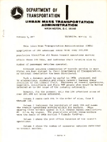 Department of Transportation Urban Mass Transportation Administration Technical Notice 01
