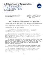 US Department of Transportation News Office of Public Affairs UMTA 3777