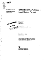 KRASH85 Users Guide  InputOutput Format 1986