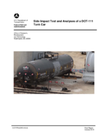 Side impact test and analyses of a DOT111 tank car  final report