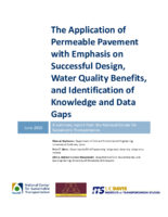 The Application of Permeable Pavement With Emphasis on Successful Design Water Quality Benefits and Identification of Knowledge and Data Gaps