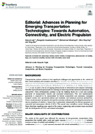 Editorial Advances in Planning for Emerging Transportation Technologies Towards Automation Connectivity and Electric Propulsion