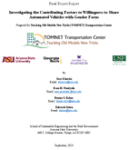 Investigating the Contributing Factors to Willingness to Share Automated Vehicles with Gender Focus