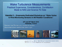 Wake turbulence measurements  practical experience considerations contribution made to NAS and science to date
