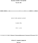 Interstate Commerce Commision Report of the Accident  Investigation Occuring on the UNION PACIFIC OLYMPIA WASH