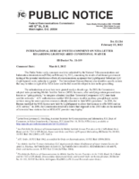 International Bureau Invites Comment on NTIA Letter Regarding LightSquared Conditional Waiver