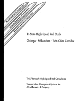 Tristate High Speed Rail Study Chicago  Milwaukee  Twin Cities Corridor