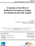 Evaluation of the Effect of Deflection Waveform on Fatigue Test Results for Hot Mix Asphalt
