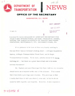 Assistant Secretary of Transportation for Policy and International Affairs Charles D Baker Speeches SeptemberOctober 1971