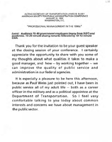 Acting Secretary of Transportation James Busey Speeches January 1992