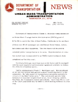Department of Transportation News Urban Mass Transportation Administration UMTA 73106