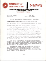 Department of Transportation News Urban Mass Transportation Administration UMTA 7571