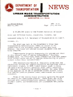 Department of Transportation News Urban Mass Transportation Administration UMTA 7623