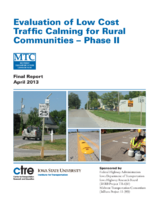 Evaluation of low cost traffic calming for rural communities  phase II