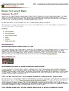Human Environment Digest September 24 2015