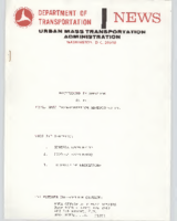 US DOT News Re Background Information on the Urban Mass Transportation Administration
