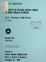 Feasibility of utilizing highway bridges to weigh vehicles in motion  Vol3 Strain gages at bridge bearings