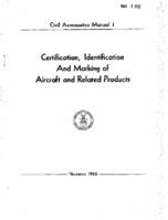 CAM 1 Certification Identification And Marking Of Aircraft And Related Products 1956