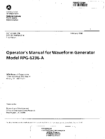 Operators Manual for Waveform Generator Model RPG6236A
