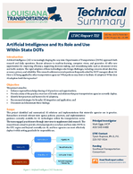 Artificial Intelligence and Its Role and Use Within State DOTs Technical Summary