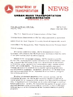 Department of Transportation News Urban Mass Transportation Administration UMTA 7542