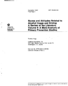 Norms and Attitudes Related to Alcohol Usage and Driving A Review of the Relevant Literature Volume II A MetaAnalysis of Primary Prevention Studies