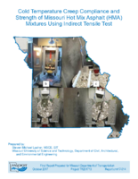 Cold Temperature Creep Compliance and Strength of Missouri Hot Mix Asphalt HMA Mixtures Using Indirect Tensile Test