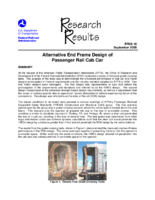 Alternative End Frame Design of Passenger Rail Cab Car