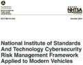 National Institute of Standards and Technology NIST cybersecurity risk management framework applied to modern vehicles