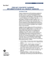Precast Concrete Pavement Implementation by US Highway Agencies techbrief