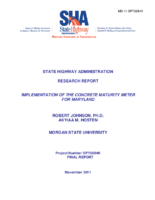 Implementation of the concrete maturity meter for Maryland  November 2011