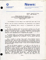Remarks Prepared for Delivery by Secretary of Transportation Elizabeth Hanford Dole at the Historic Preservation Award Program