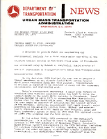 Department of Transportation News Urban Mass Transportation Administration UMTA 76117 Federal Grant to Study Improved Trolley System for Pittsburgh