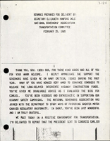 Remarks Prepared for Delivery by Secretary Elizabeth Hanford Dole National Governors Association Transportation Committee