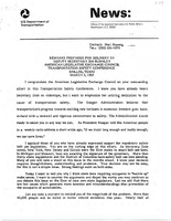 Deputy Secretary of Transportation Jim Burnley Speeches March 1985