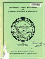 Experimental Products and Equipment for Highway Construction and Maintenance 1992