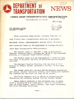 Department of Transportation News Urban Mass Transportation Administration DOT0169