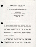 Opening Statement of Secretary of Transportation by Elizabeth Hanford Dole Before the House Committee on Public Works and Transportation Concerning Proposed Transfer of the Metropolitan Washington Airports to an Independent Airport Authority