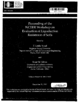 Proceedings of the NCEER Workshop on Evaluation of Liquefaction Resistance of Soils Held in Salt Lake City Utah on January 56 1996