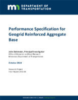Performance Specification for Geogrid Reinforced Aggregate Base