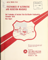Effectiveness of Alternative Skid Reduction Measures Volume I Evaluation of Accident RateSkid Number Relationships