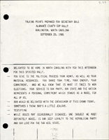 Talking Points Prepared for Secretary Dole Alamance County GOP Rally