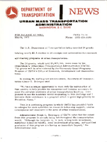 Department of Transportation News Urban Mass Transportation Administration UMTA 7314