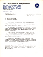 US Department of Transportation news Office of Public Affairs UTMA 3478 4 Million DOT Grant to Washington Metrobus