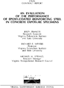 An evaluation of the performance of epoxycoated reinforcing steel in concrete exposure specimens